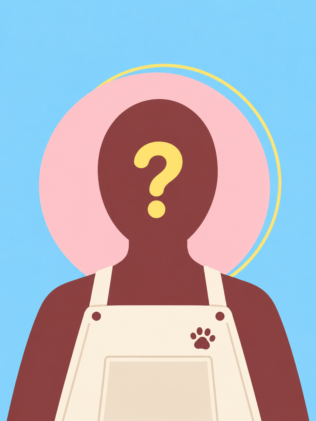 An anonymous groomer avatar with a yellow question mark